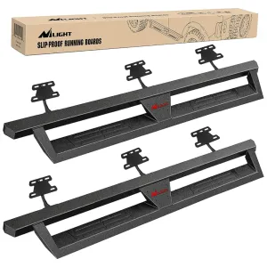 2019-2023 Dodge Ram 1500 Quad Cab/Extended Cab Running Boards Dual-Stage Textured Black Powder Coated Slip-Proof Side Step Nerf Bars