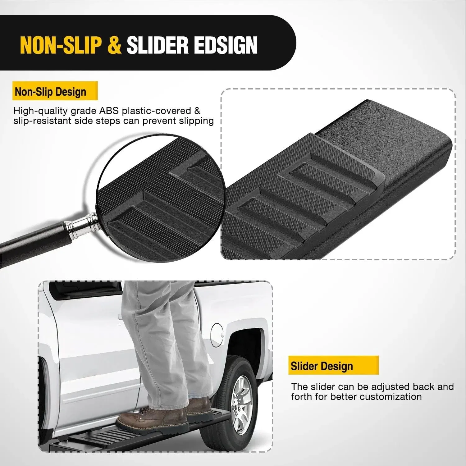 2019-2024 Chevy Silverado/GMC Sierra 1500 Crew Cab 2020-2024 Silverado/GMC Sierra 2500HD 3500HD Running Boards 6 Inch Aluminum Bolt-on Side Step Nerf Bars Running Boards