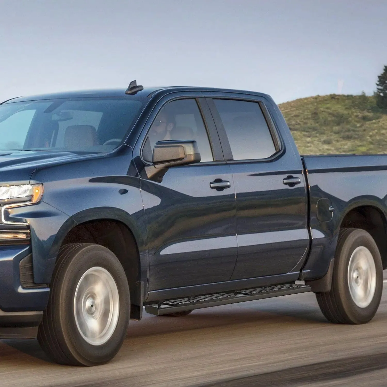 2019-2024 Chevy Silverado/GMC Sierra 1500 Crew Cab 2020-2024 Silverado/GMC Sierra 2500HD 3500HD Running Boards 6 Inch Aluminum Bolt-on Side Step Nerf Bars Running Boards