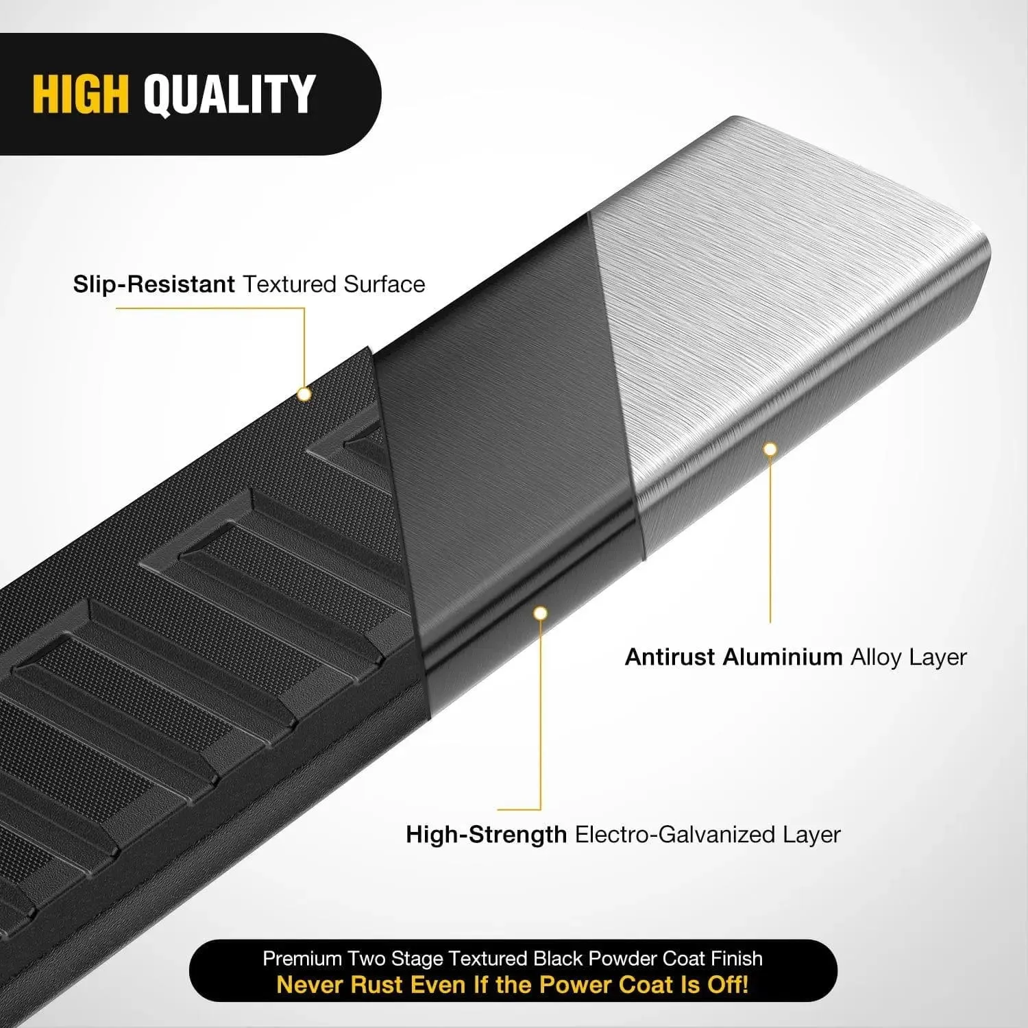 2019-2024 Chevy Silverado/GMC Sierra 1500 Crew Cab 2020-2024 Silverado/GMC Sierra 2500HD 3500HD Running Boards 6 Inch Aluminum Bolt-on Side Step Nerf Bars Running Boards