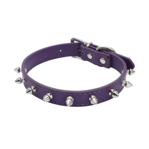 Adjustable PU Leather Spiked Pet Collar - Punk Rivet Design for Cats & Small Dogs