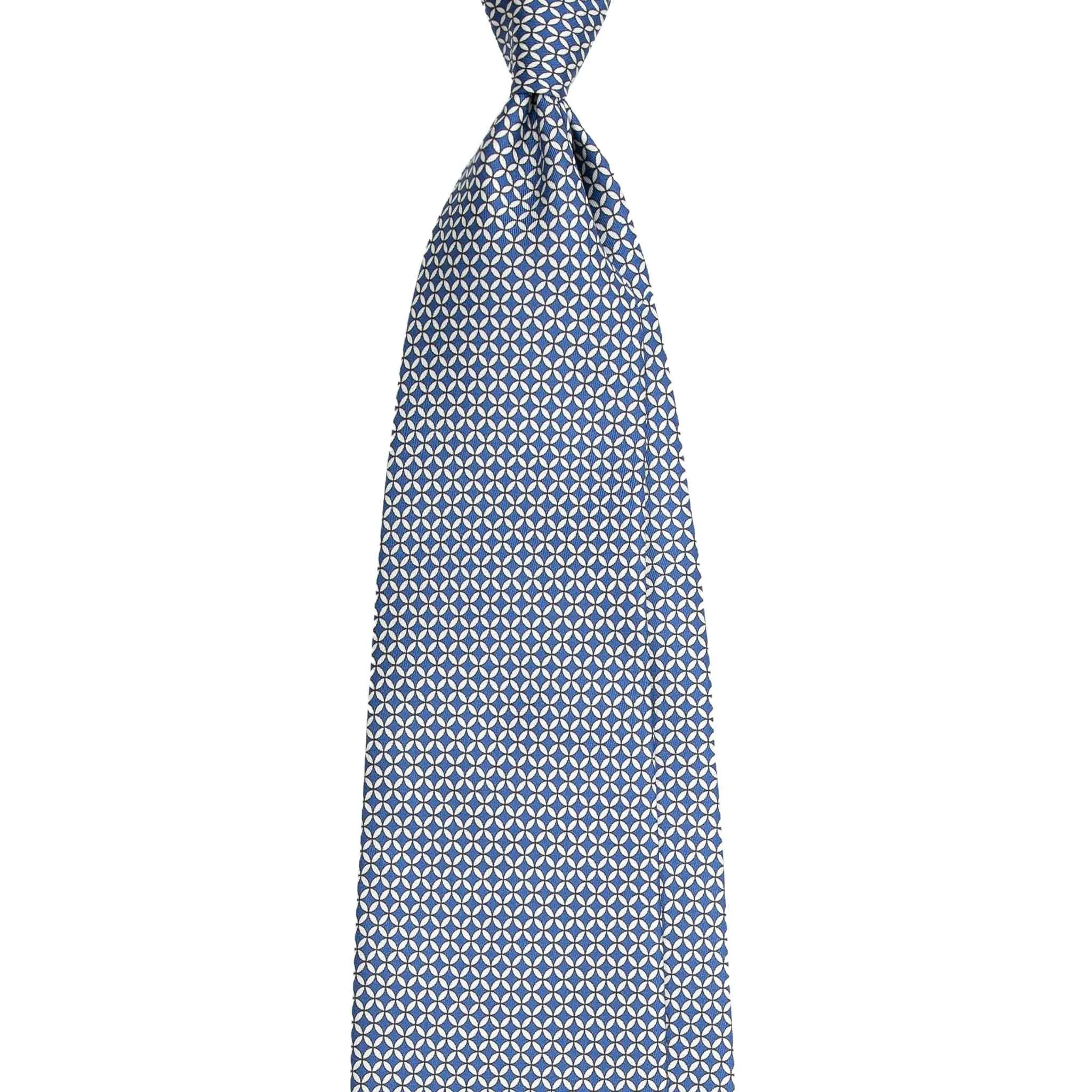 Blue Silk Tie with White Small Circles