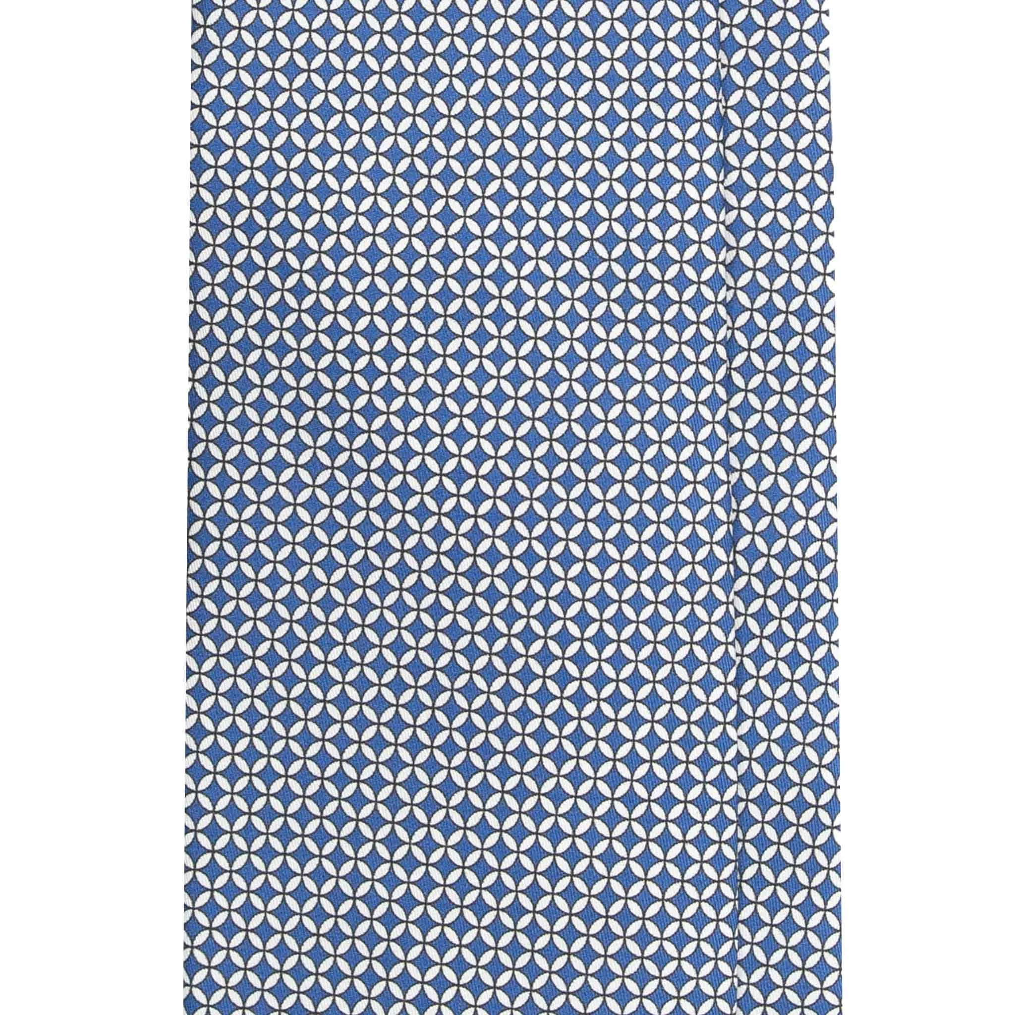 Blue Silk Tie with White Small Circles