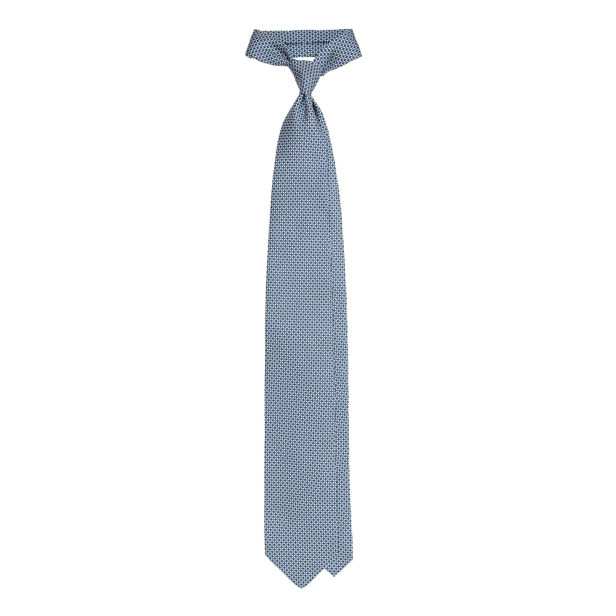 Blue Silk Tie with White Small Circles