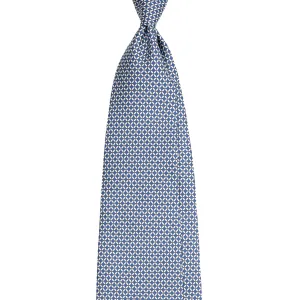 Blue Silk Tie with White Small Circles