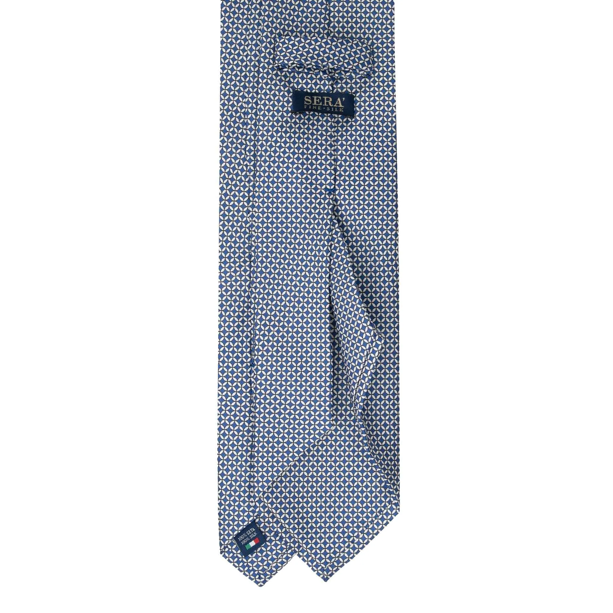 Blue Silk Tie with White Small Circles
