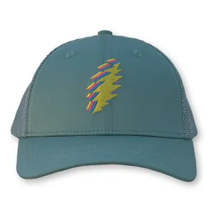 Bolt Trucker Hat / Eton Polycotton Blend with Cloud Mesh and Grated Ginger Bolt