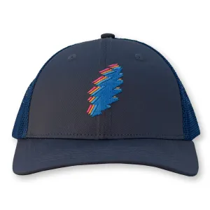 Bolt Trucker Hat / Magnetite Polycotton Blend with Prussian Mesh and Candy Dots Stealie
