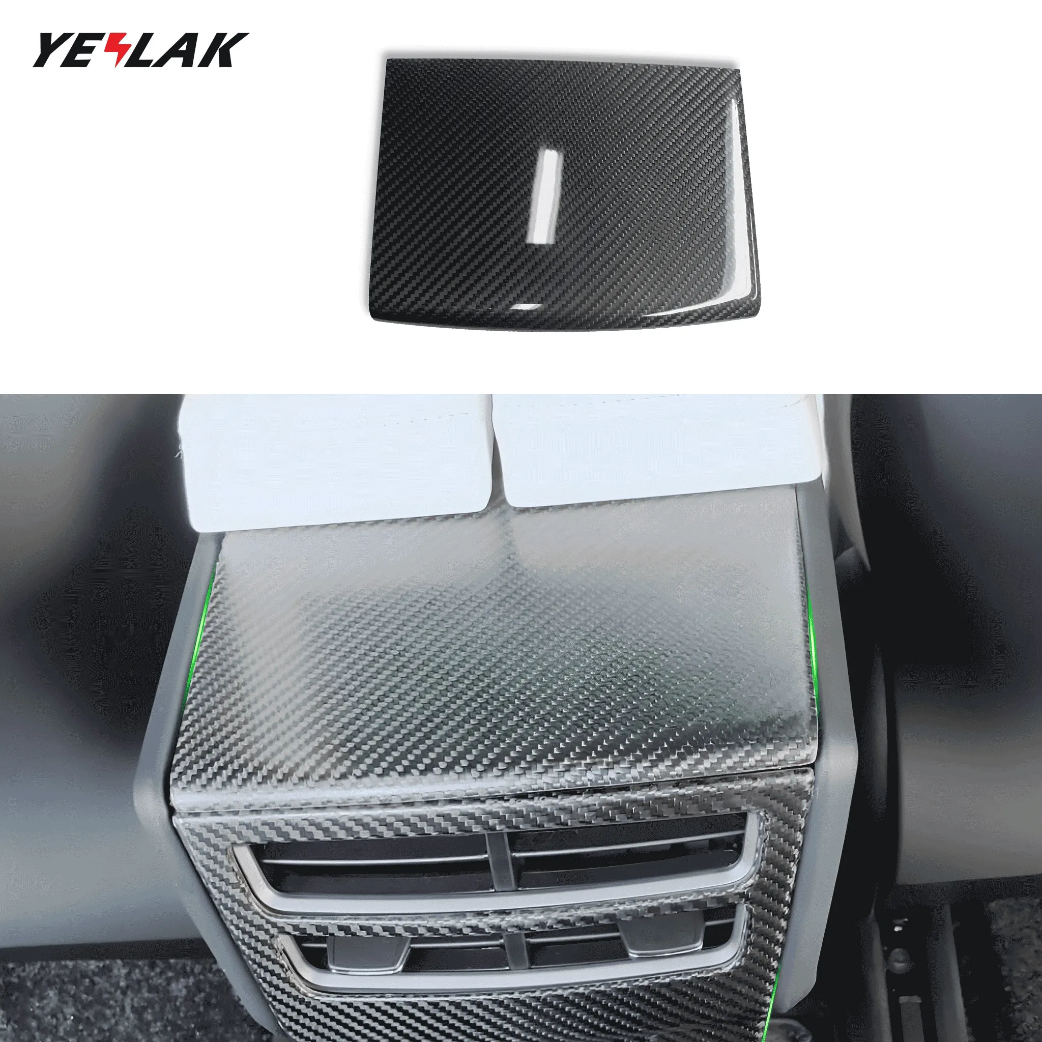 Carbon Fiber Rear Air Vent Upper Cover For Tesla Model S / X