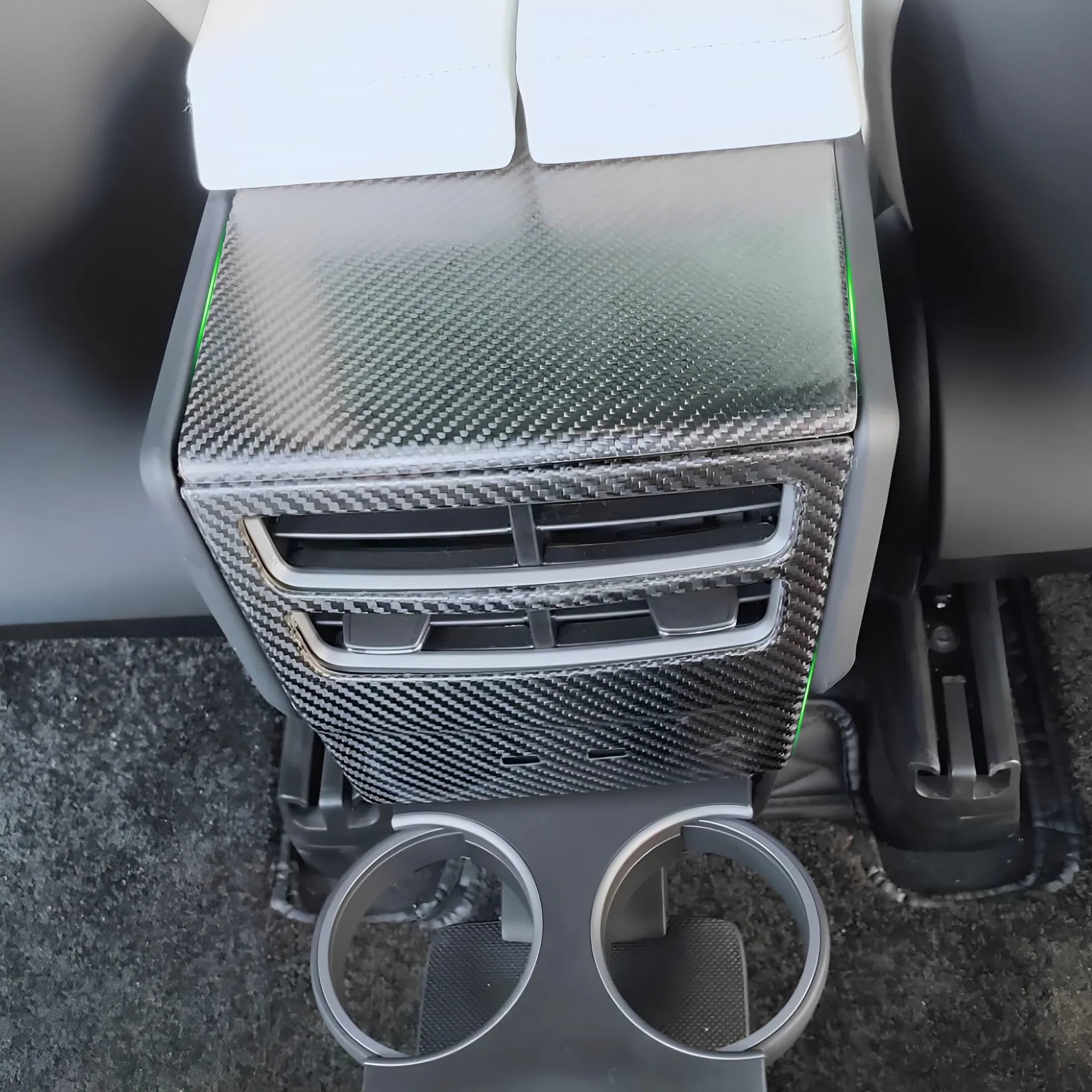 Carbon Fiber Rear Air Vent Upper Cover For Tesla Model S / X