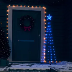Christmas Cone Tree Blue 84 LEDs Decoration 50x150 cm