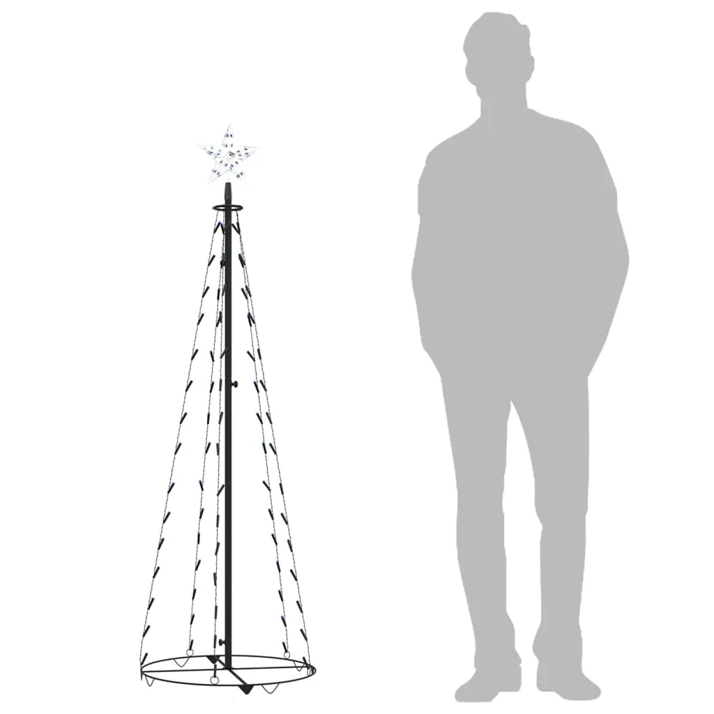 Christmas Cone Tree Blue 84 LEDs Decoration 50x150 cm