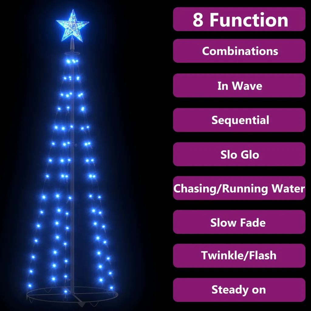 Christmas Cone Tree Blue 84 LEDs Decoration 50x150 cm