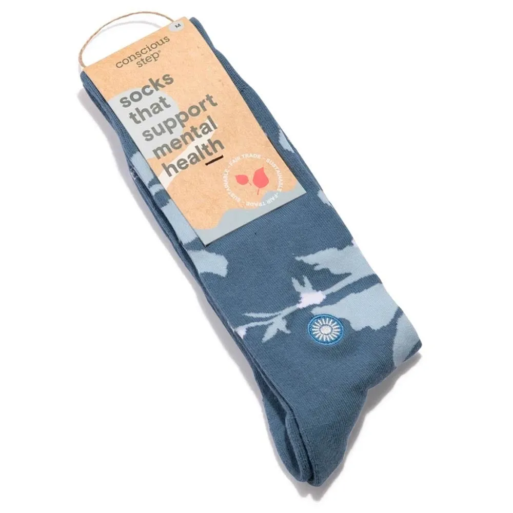 Conscious Step Socks Support Mental Health - Blue Flora