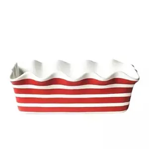 Coton Colors Red Stripe Ruffle Loaf Pan