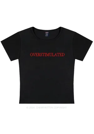 Embroidered Overstimulated Y2K Baby Tee Cherrykitten