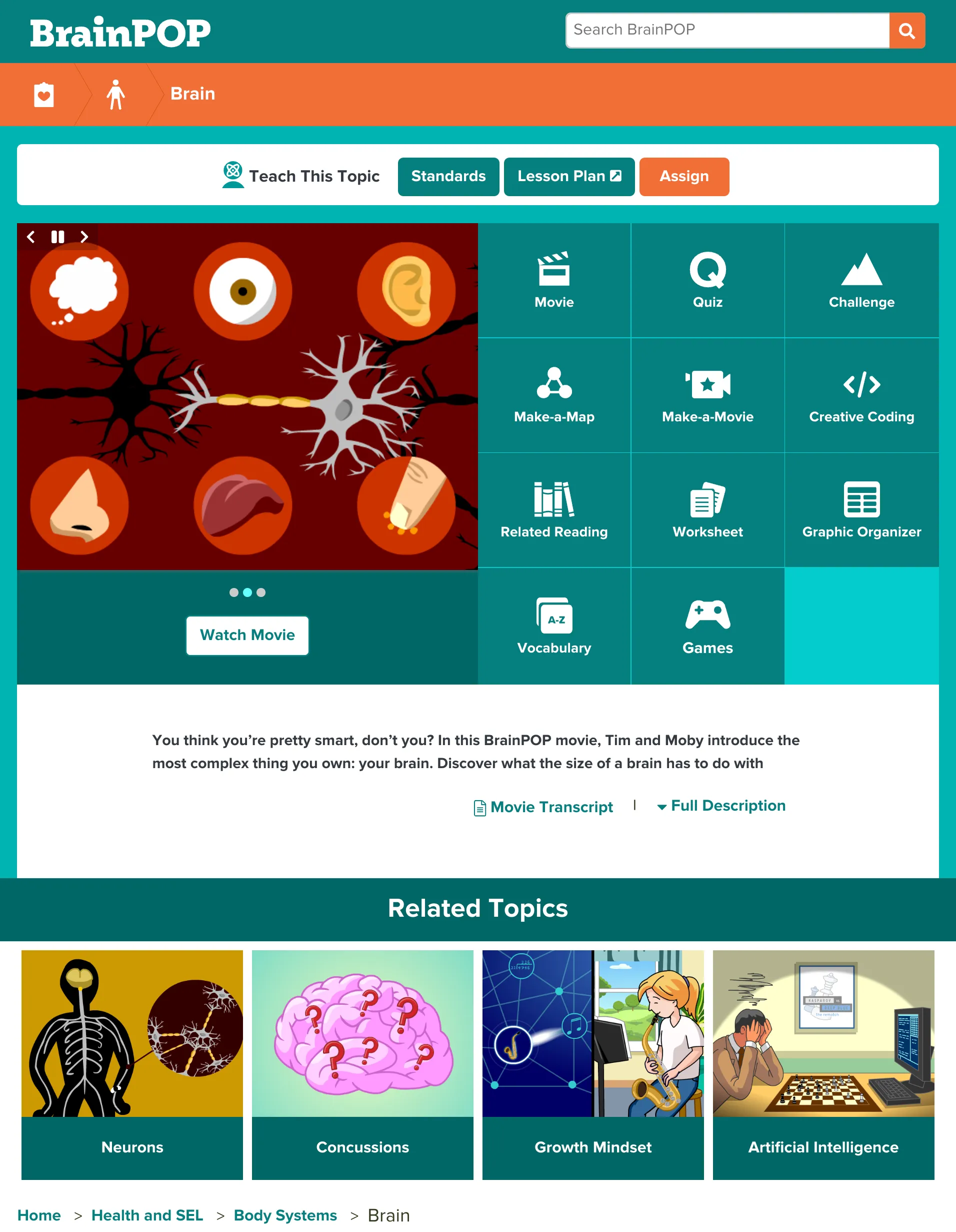 Health @BrainPOP.com