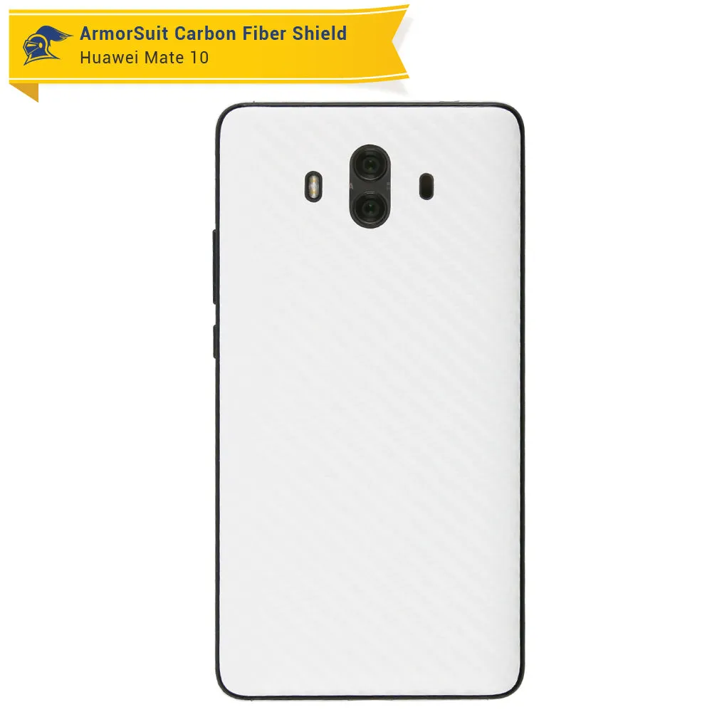 Huawei Mate 10 Screen Protector   White Carbon Fiber Skin
