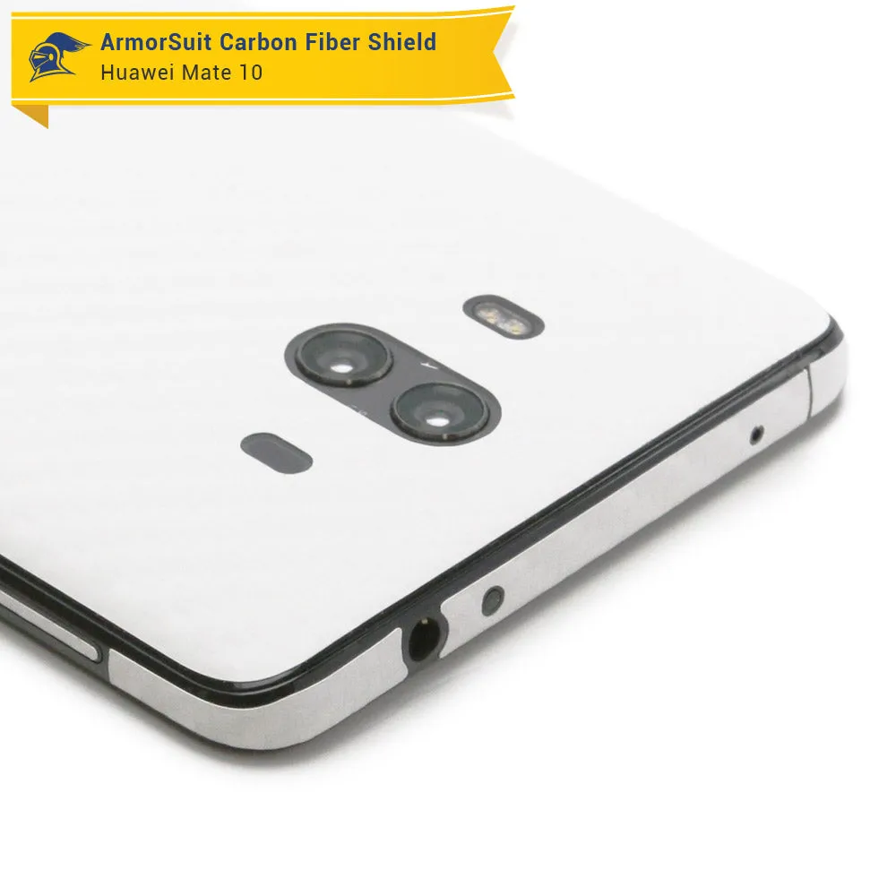 Huawei Mate 10 Screen Protector   White Carbon Fiber Skin