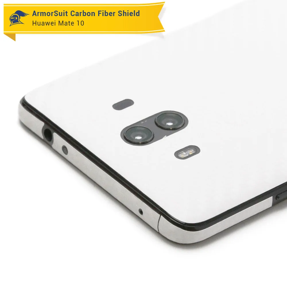 Huawei Mate 10 Screen Protector   White Carbon Fiber Skin