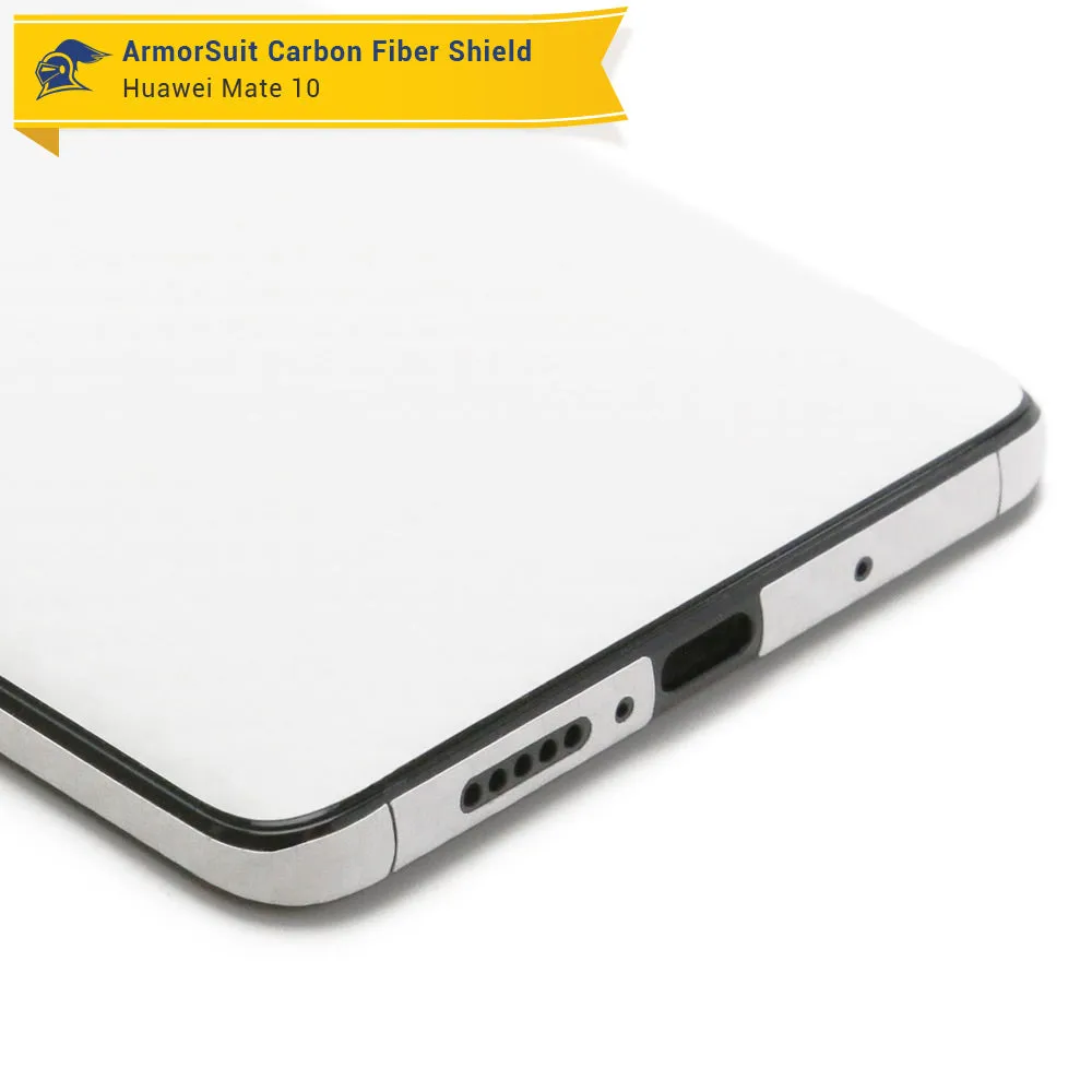 Huawei Mate 10 Screen Protector   White Carbon Fiber Skin
