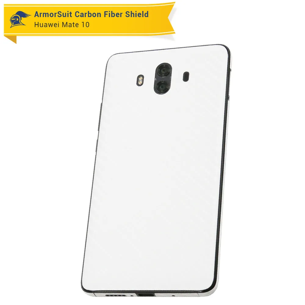 Huawei Mate 10 Screen Protector   White Carbon Fiber Skin