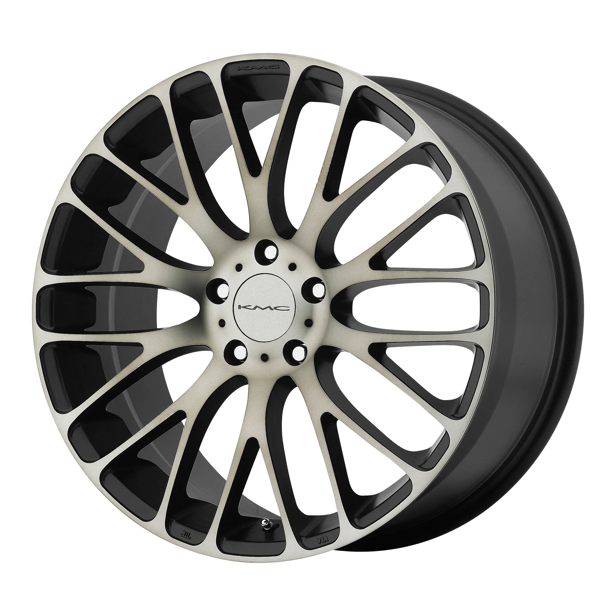 KMC KM693 Maze 17X7 5X108 45mm Satin Black W Machined Face And Tinted Clear