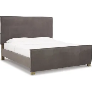 Krystanza Upholstered Bed - Weathered Gray