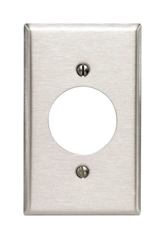 Leviton Commercial Silver 1 gang Stainless Steel Outlet Wall Plate 1 pk