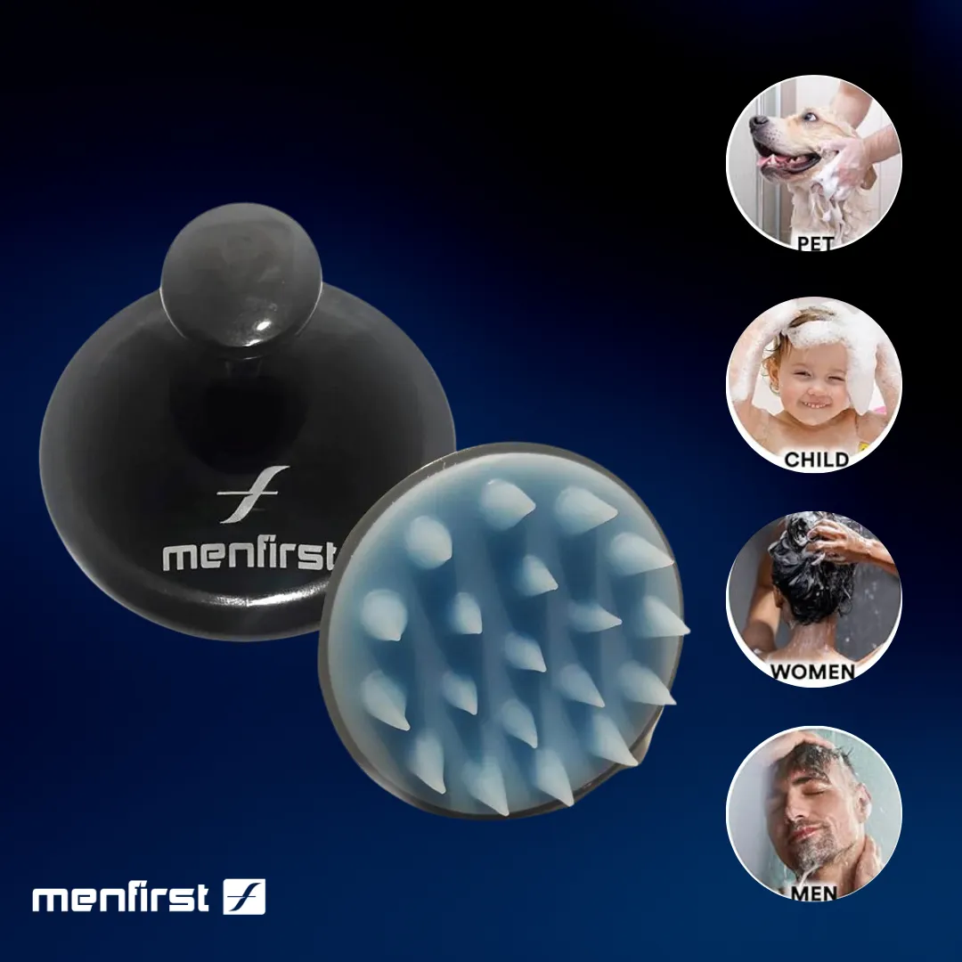 Menfirst Gradual Gray - Good bye Gray Hair- 3-in-1 Shampoo   Darkening Pomade &  Scalp Brush - 3 Pack Bundle