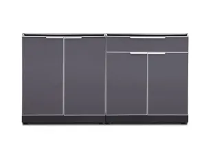 Newage Outdoor Kitchen 2 PC Cabinet Set in Slate Gray - 65288