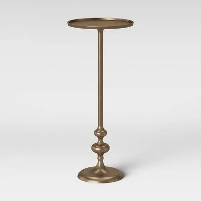 Open Box - Londonberry Turned Accent Table Small Brass - Threshold