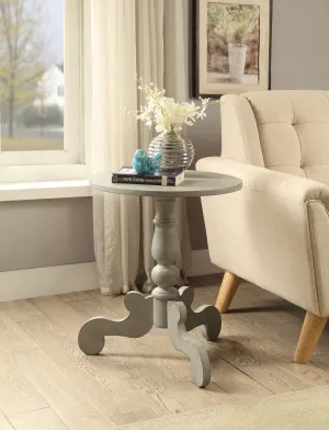 ORNATE SLATE WOODEN SIDE TABLE