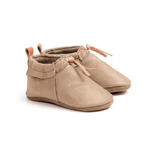 Pretty Brave Leather Baby Moccasin Shoes - Taupe