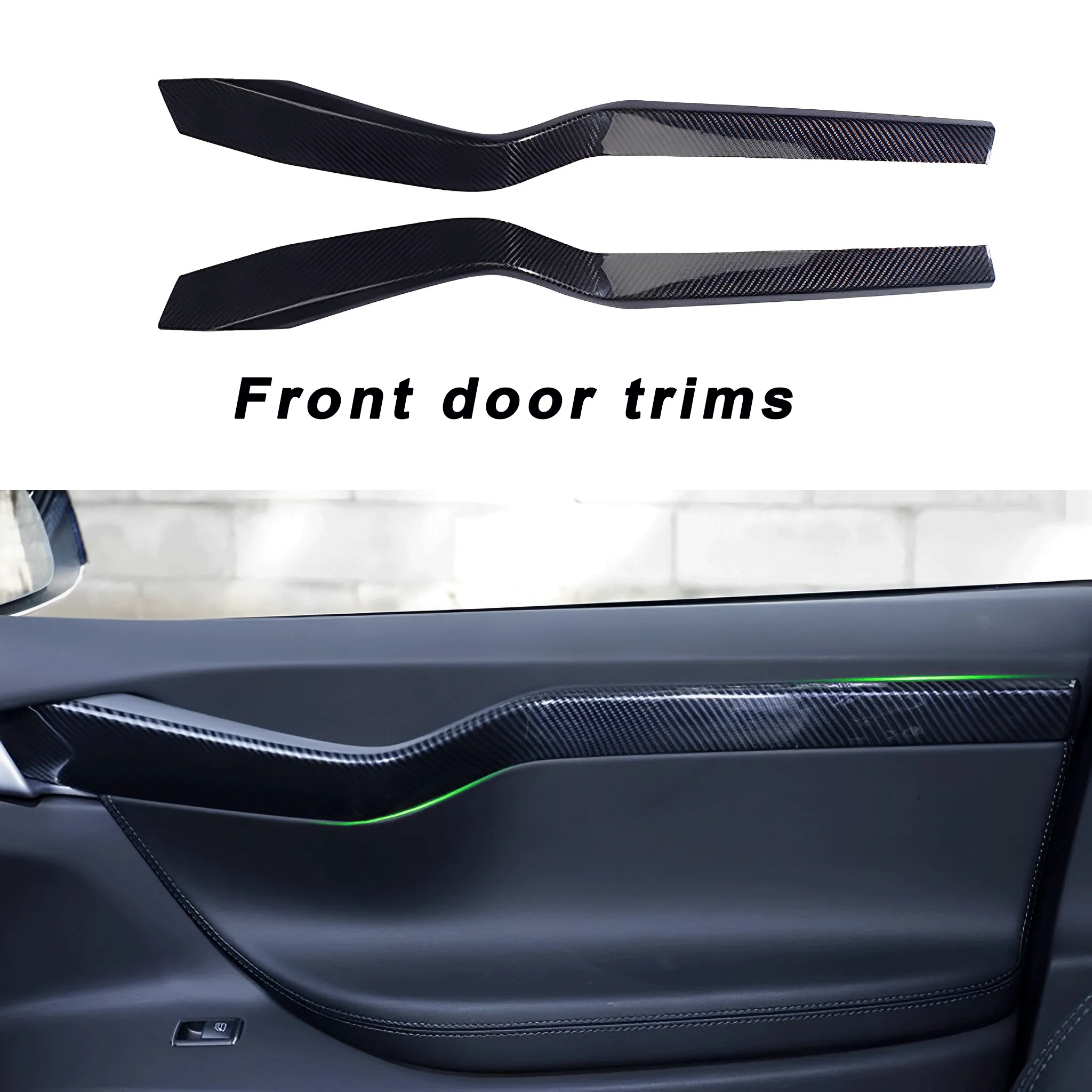 Real Carbon Fiber Door Trims For Tesla Pre-Refresh Model X 2015-2021