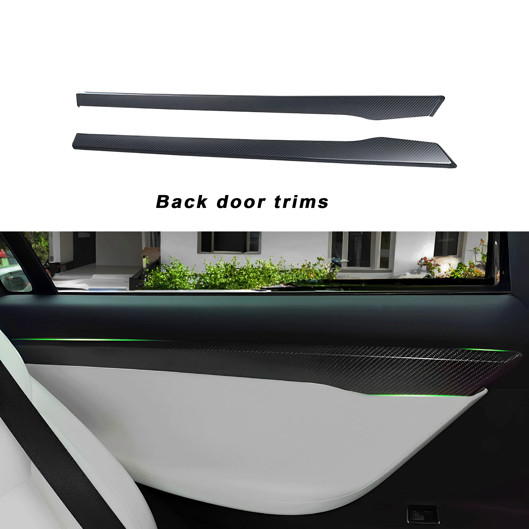 Real Carbon Fiber Door Trims For Tesla Pre-Refresh Model X 2015-2021