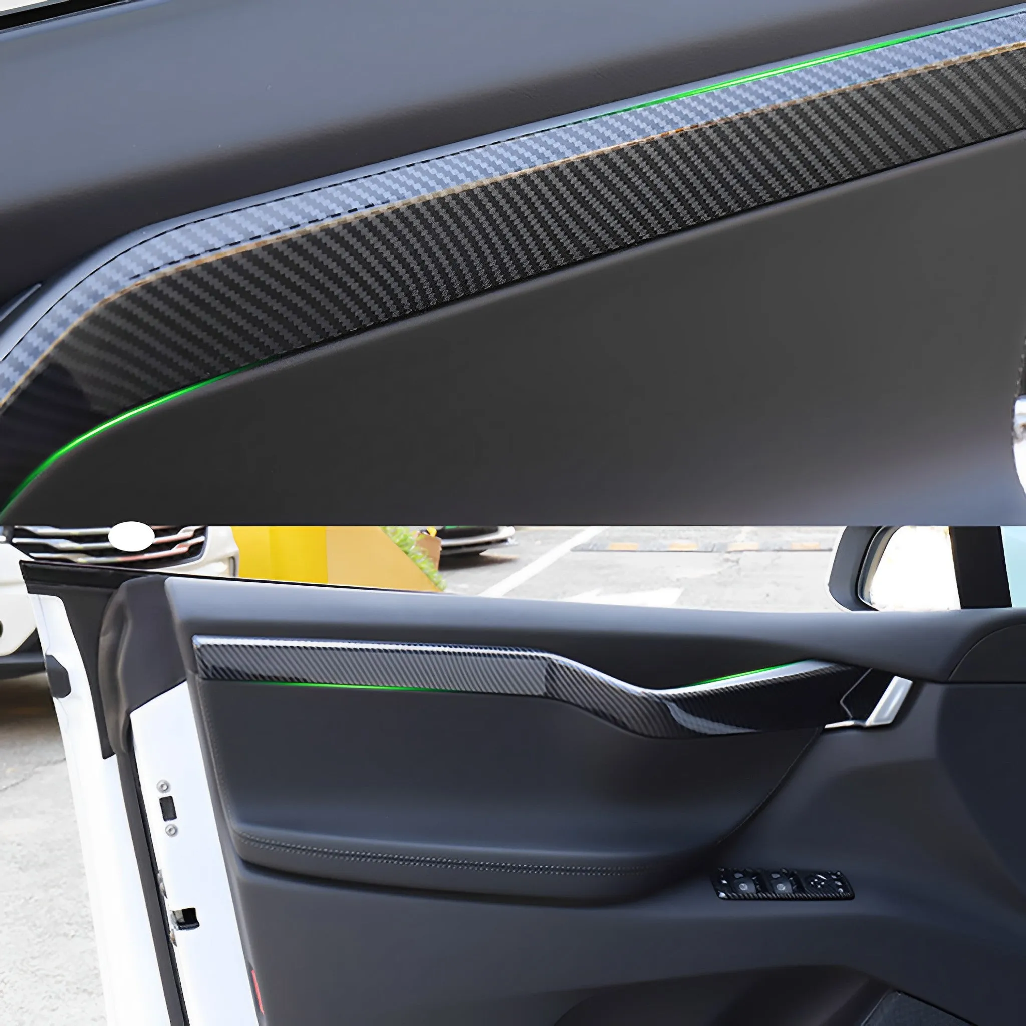 Real Carbon Fiber Door Trims For Tesla Pre-Refresh Model X 2015-2021