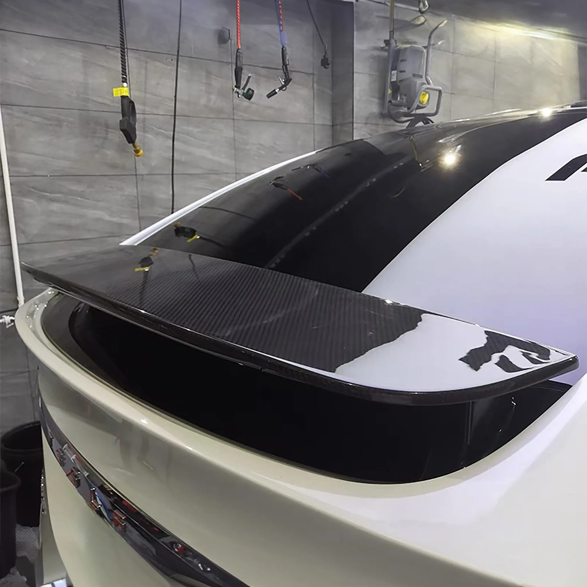 Real Carbon Fiber Model X Wing Spoiler Overlay 2016-2025