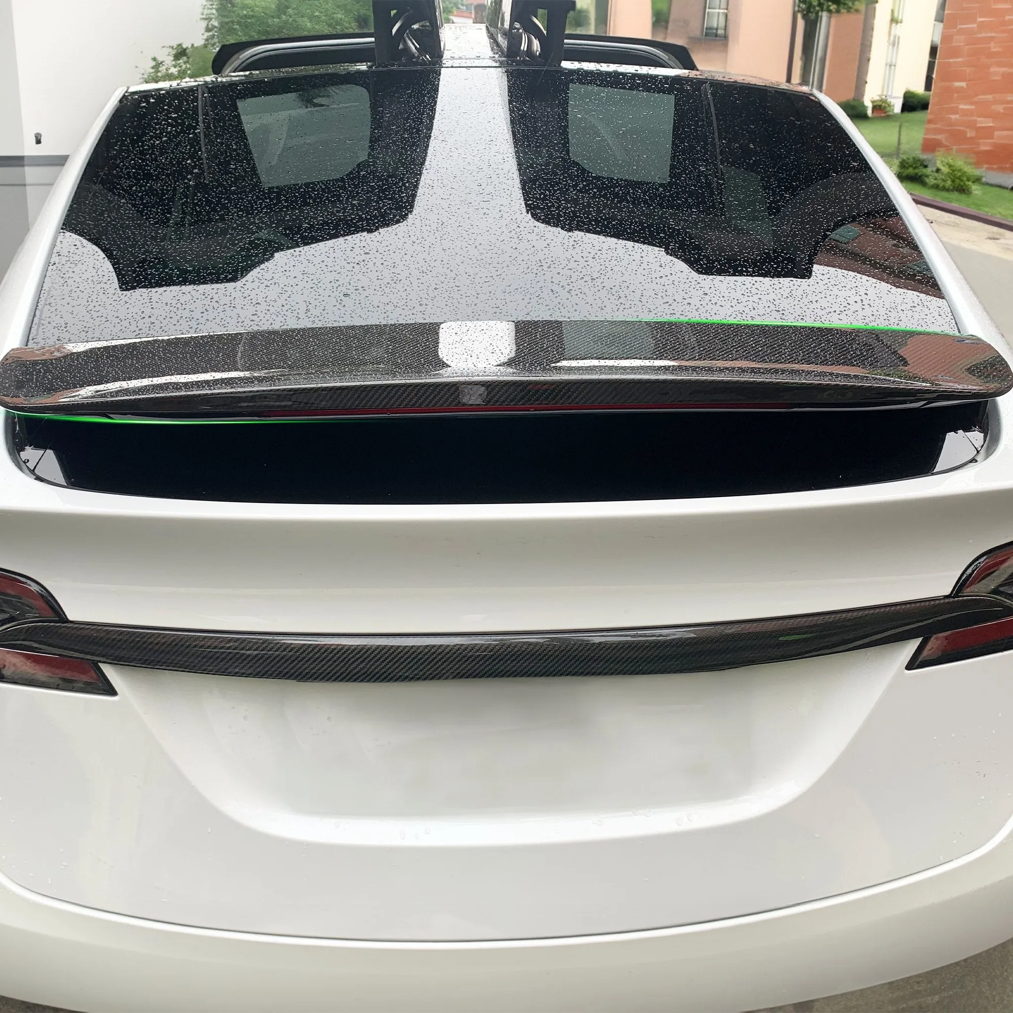 Real Carbon Fiber Model X Wing Spoiler Overlay 2016-2025