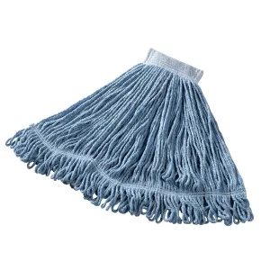 Rubbermaid® Super Stitch® Cotton & Synthetic Blend Blue Wet Mop w/ 5" Headband (Size: Large | Looped Ends)