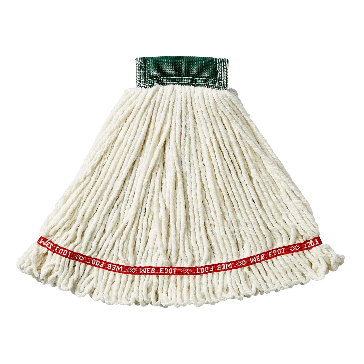 Rubbermaid® Web Foot® Cotton & Synthetic Blend Shrinkless® White Wet Mop w/ 5" Headband (Size: Medium | Looped Ends)  - Case of 6