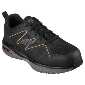 Skechers Men's 200152 Arch Fit SR Vigorit Black Orange Safety Toe Work Shoes