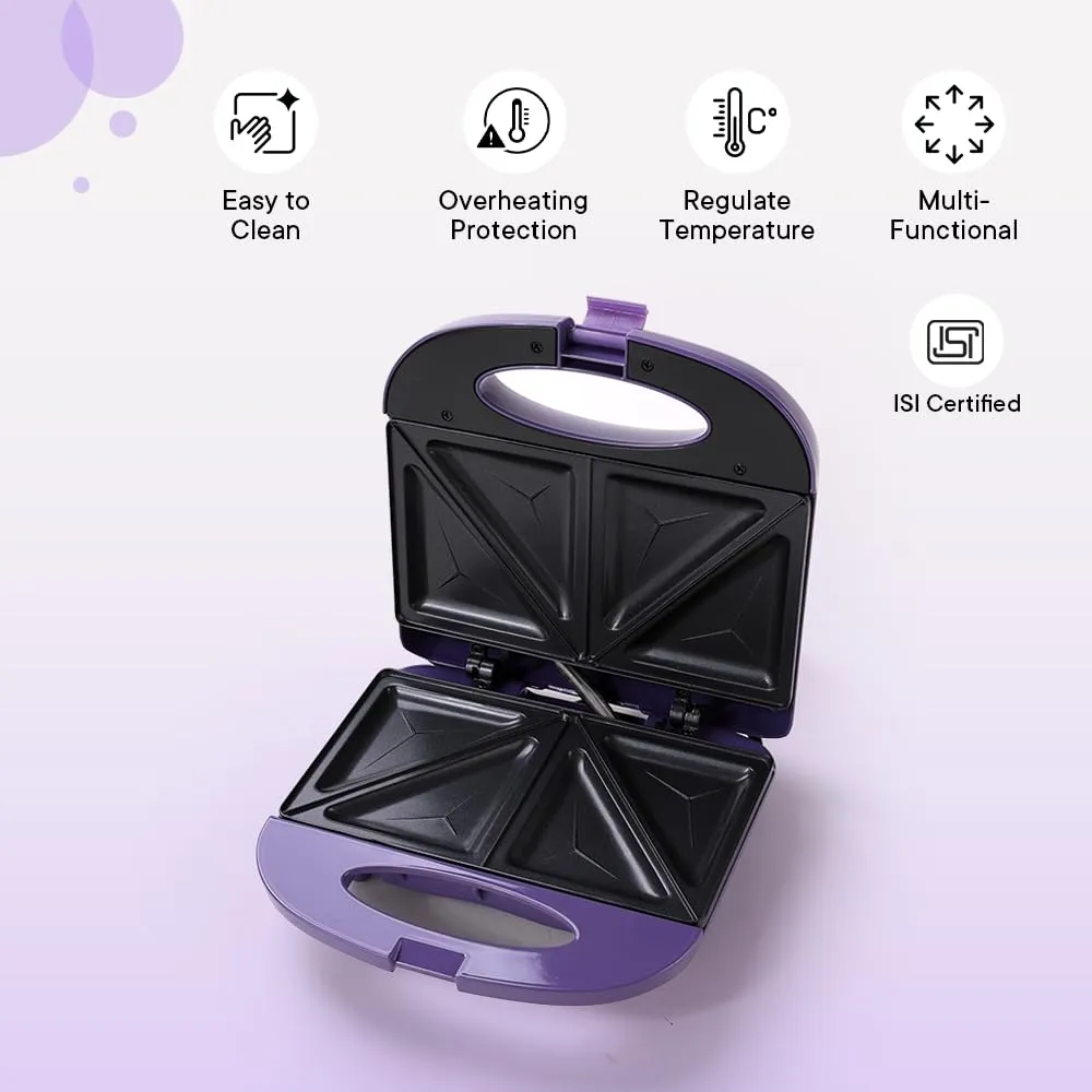 The Better Home Fumato's Kitchen and Appliance Combo| Sandwich Maker   Insulated Coffee with Lid & Handle 450ml |Food Grade Material| Ultimate Utility Combo for Home| Purple