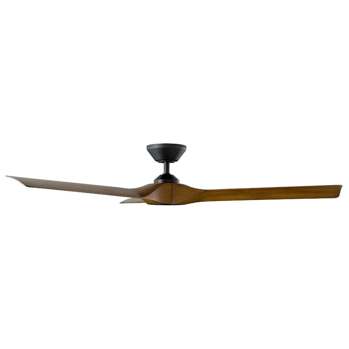 Torque 58 Inch Damp Rated Smart Ceiling Fan, Matte Black with Distressed Walnut Blades
