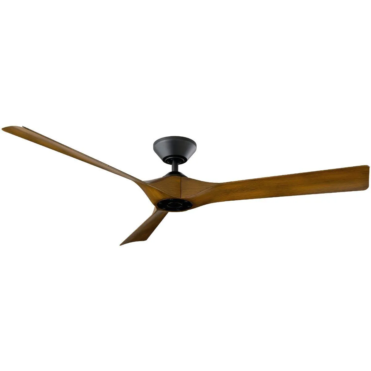 Torque 58 Inch Damp Rated Smart Ceiling Fan, Matte Black with Distressed Walnut Blades