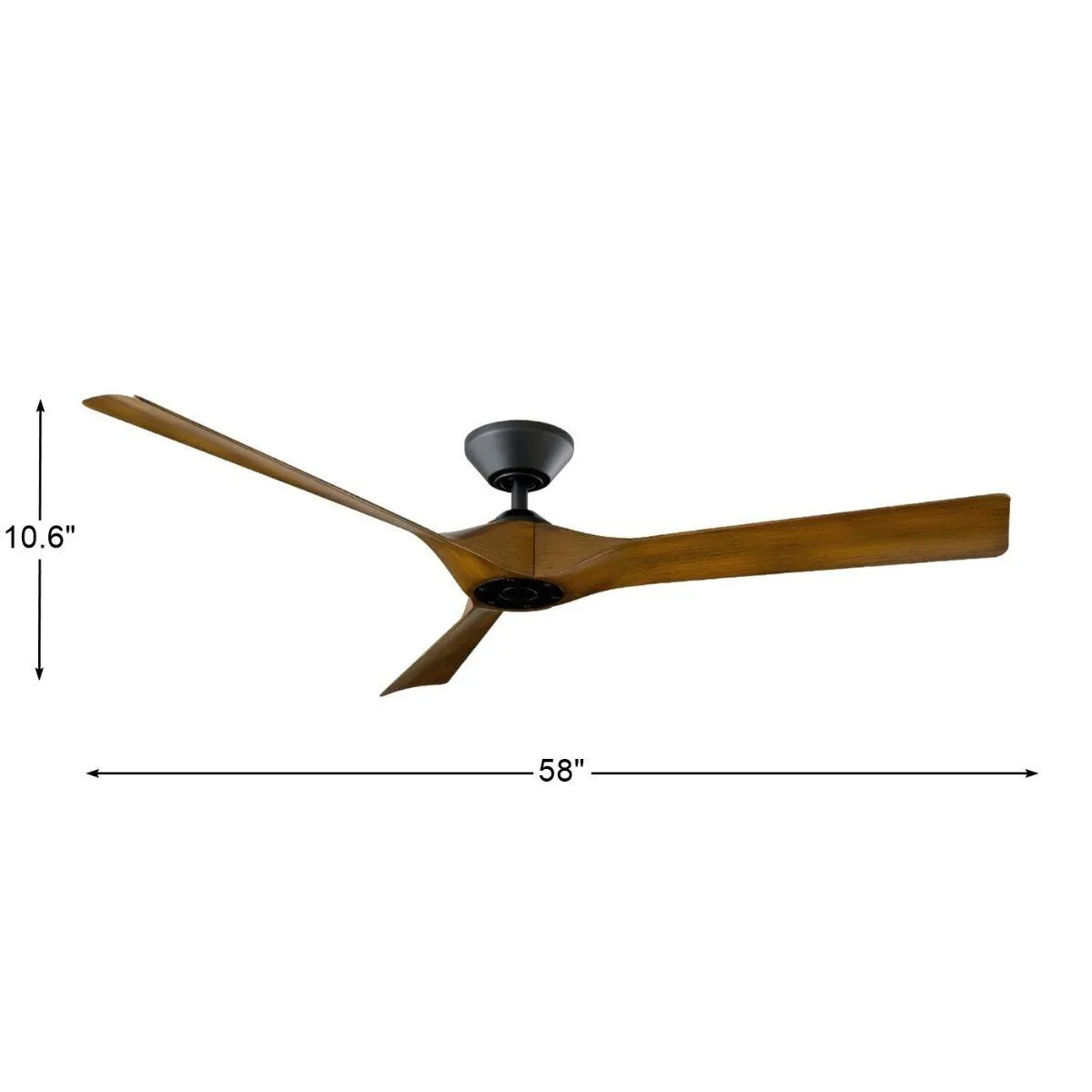 Torque 58 Inch Damp Rated Smart Ceiling Fan, Matte Black with Distressed Walnut Blades
