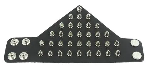 Triangle Shaped Gauntlet w/ Silver Tree Spikes