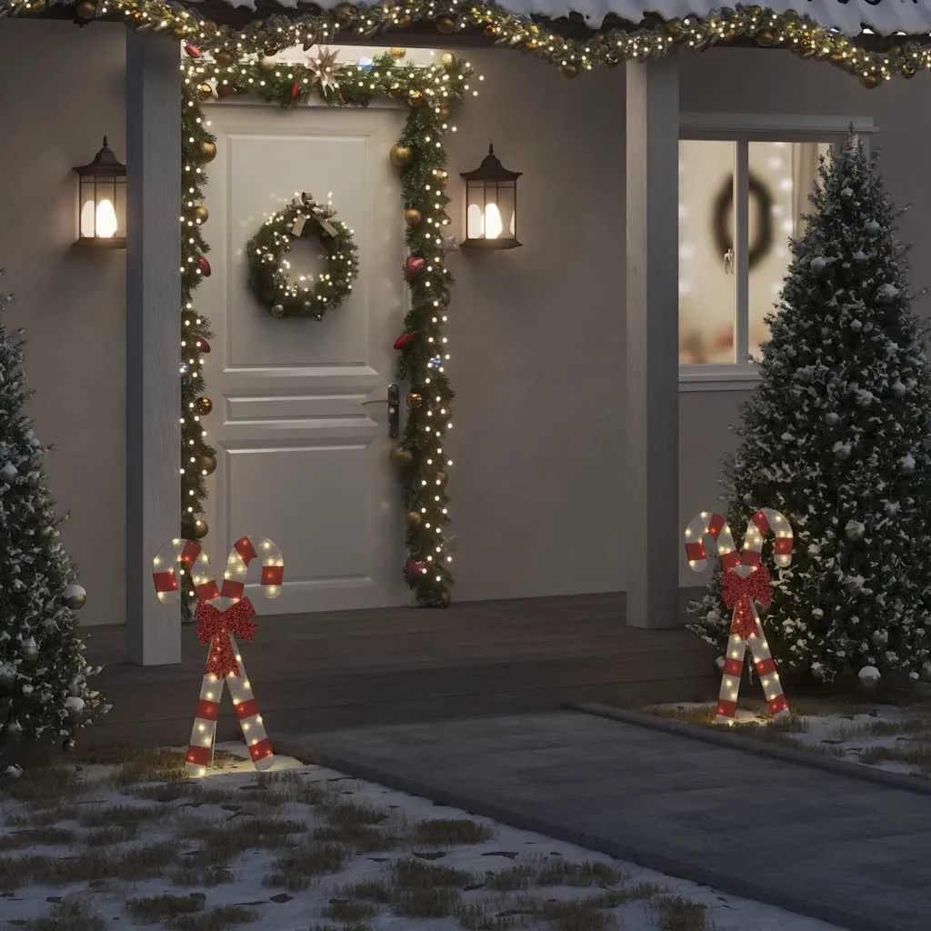 vidaXL Christmas Decoration Candy Cane 50 LEDs Warm White
