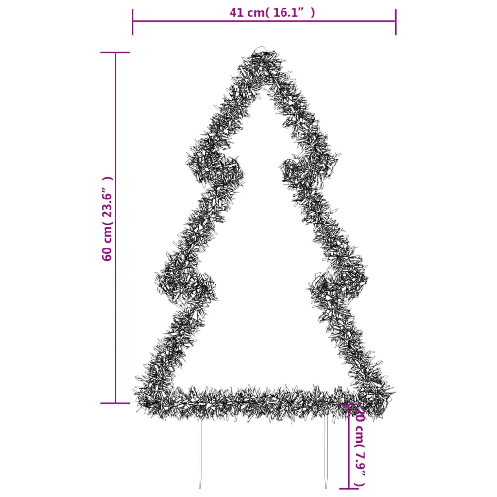 vidaXL Christmas Light Decoration with Spikes Tree 80 LEDs 60 cm