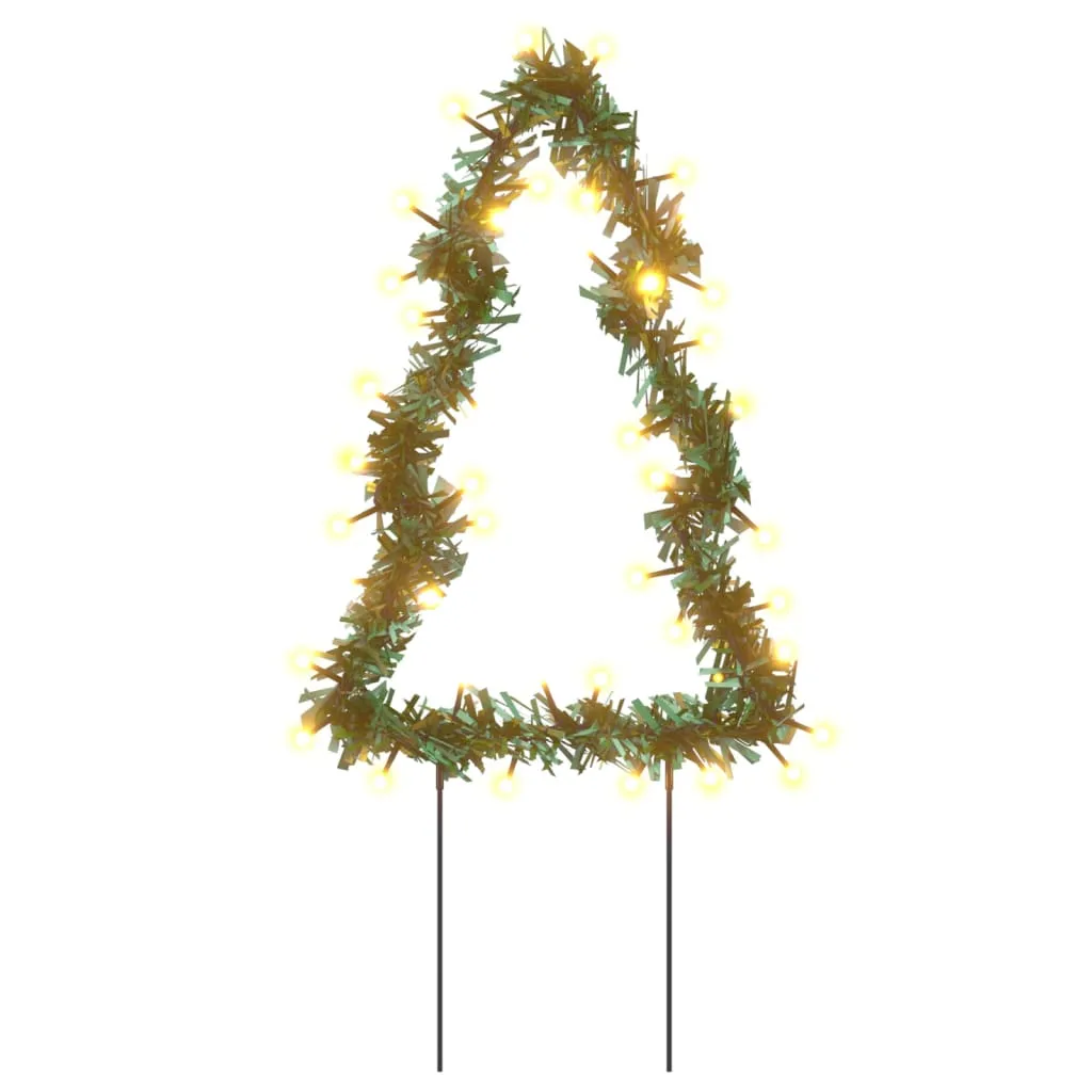 vidaXL Christmas Light Decorations with Spikes 3 pcs Tree 50 LEDs 30 cm